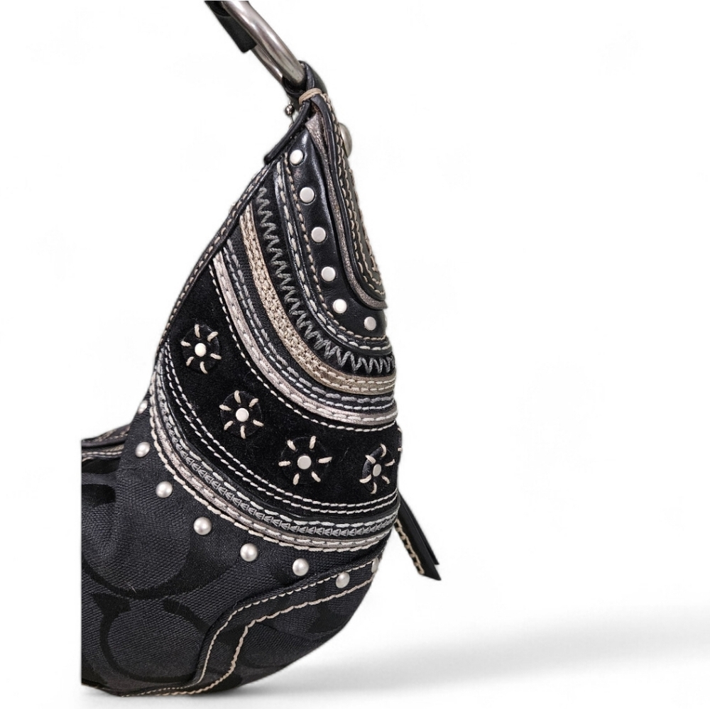 Coach Mia 2006 RARE & Vintage Black & Silver Hobo Set - Picture 6 of 13